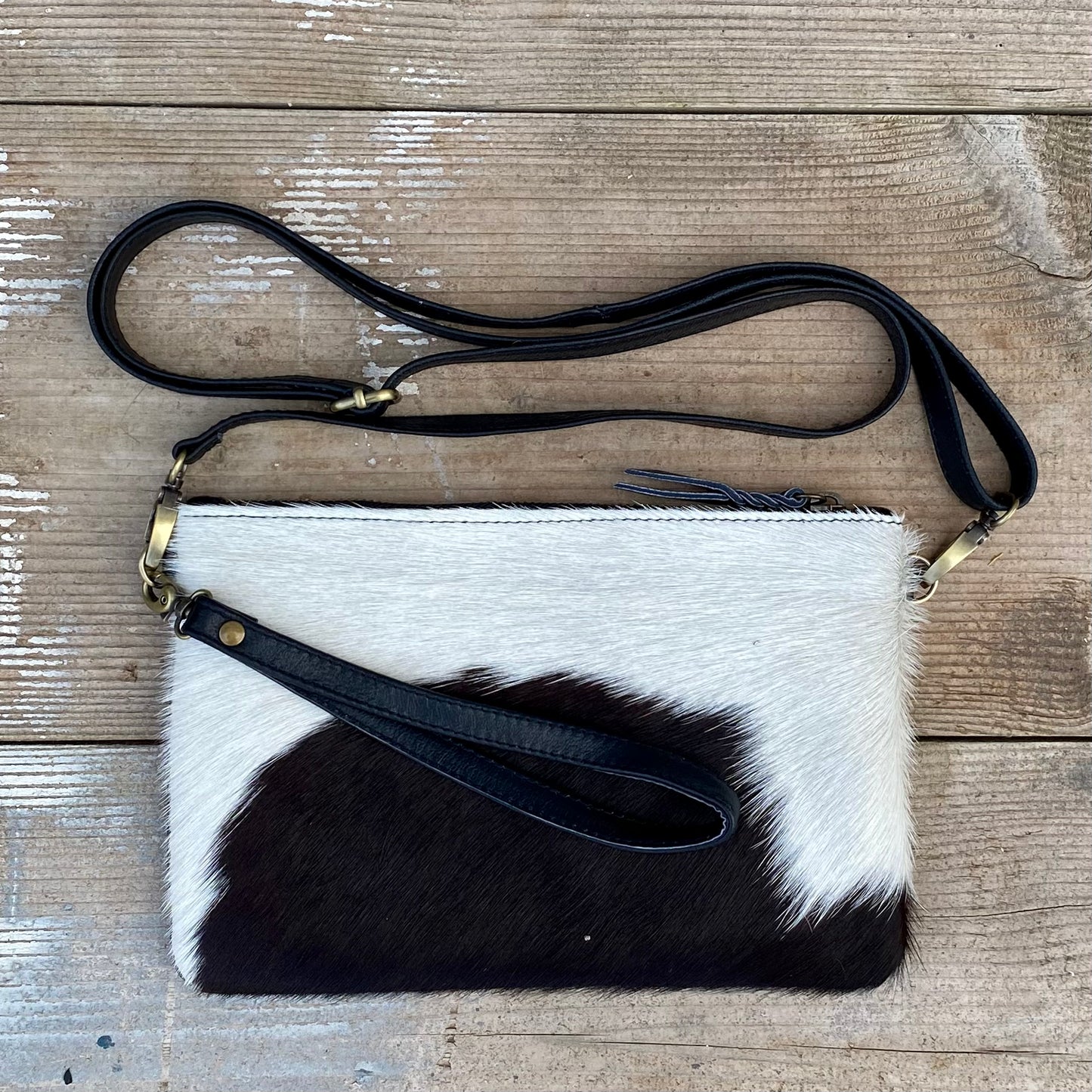 Cowhide Fur & Leather Clutch