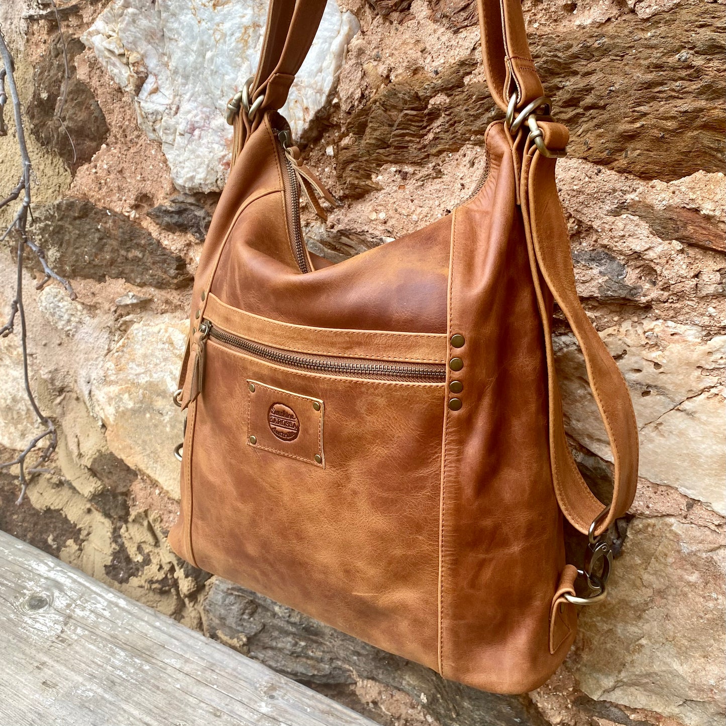 Convertible Leather Bag to Backpack