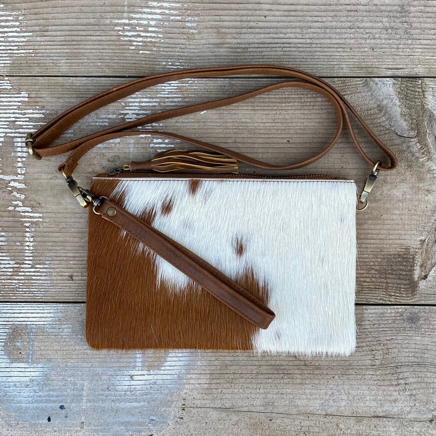 Cowhide Fur & Leather Clutch