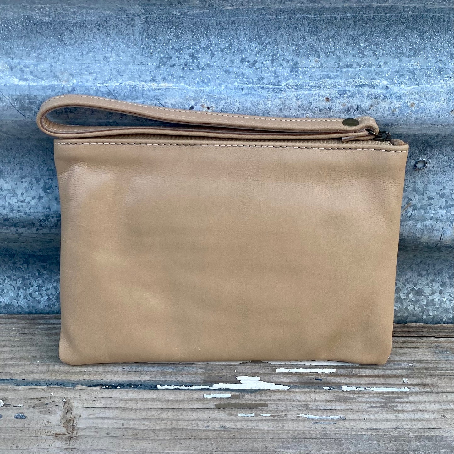 Leather Phone Clutch With Wrist Strap