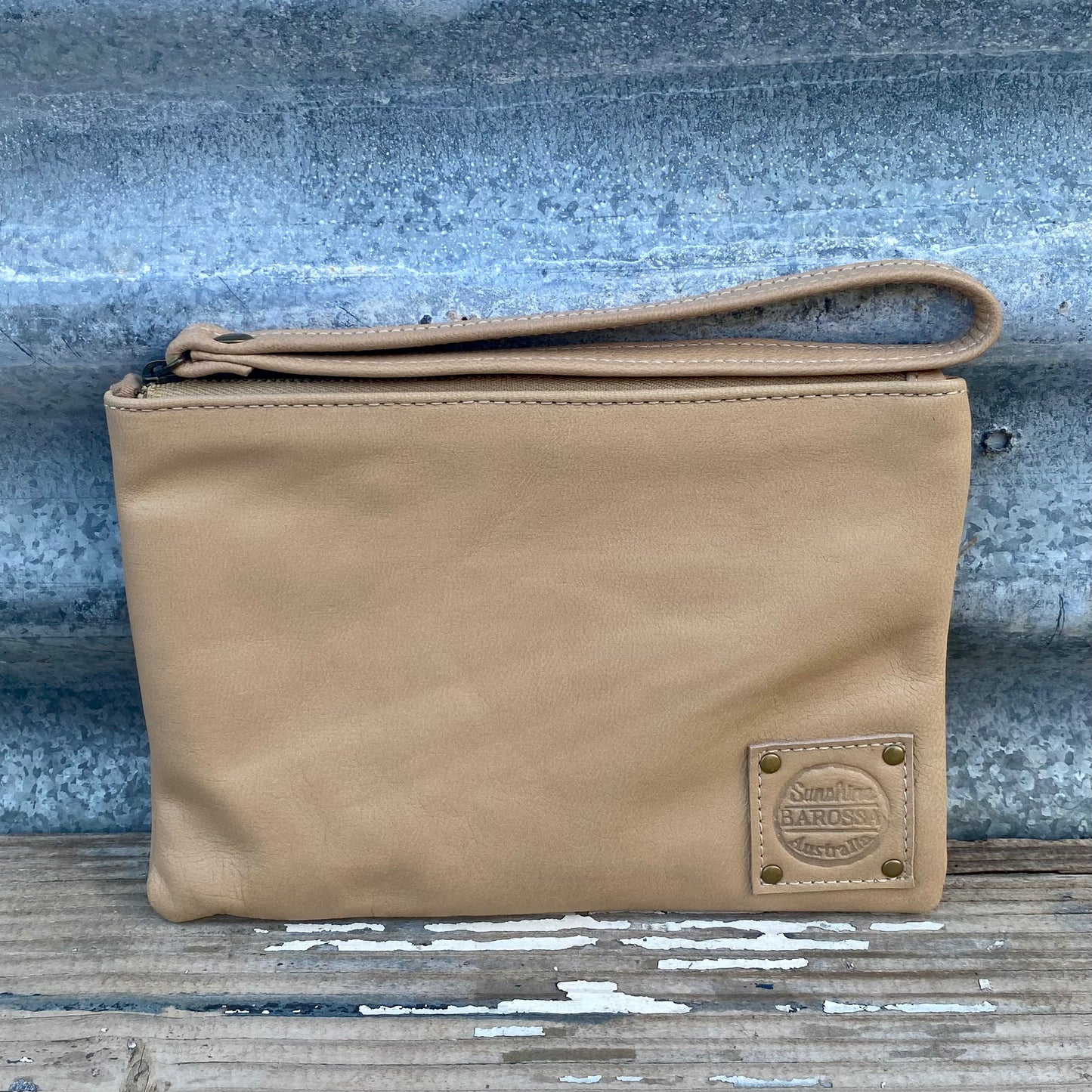 Leather Phone Clutch With Wrist Strap