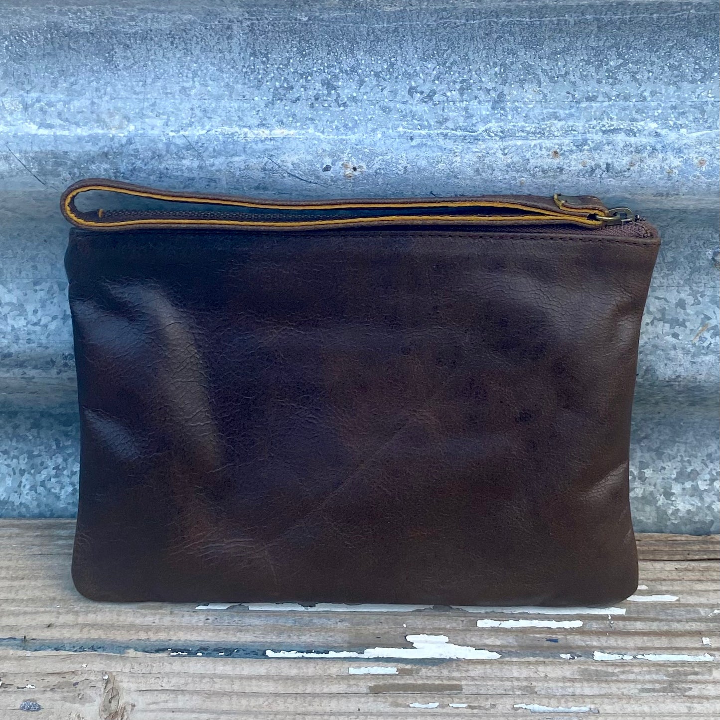 Leather Phone Clutch With Wrist Strap