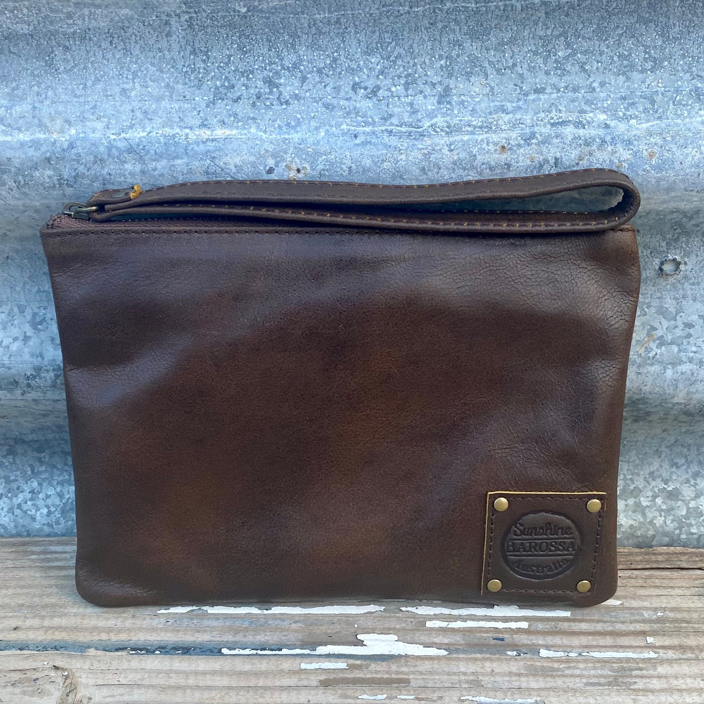 Leather Phone Clutch With Wrist Strap