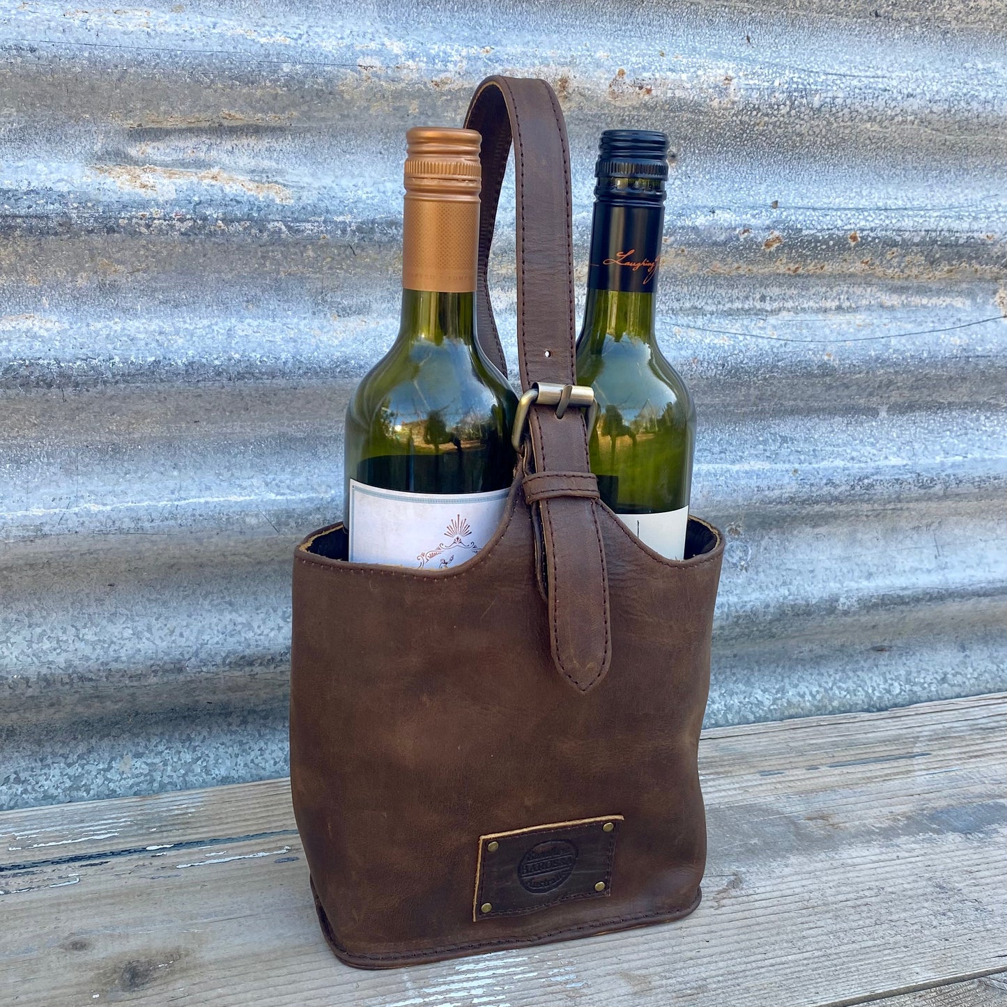 Twin Bottle Leather Wine Carrier