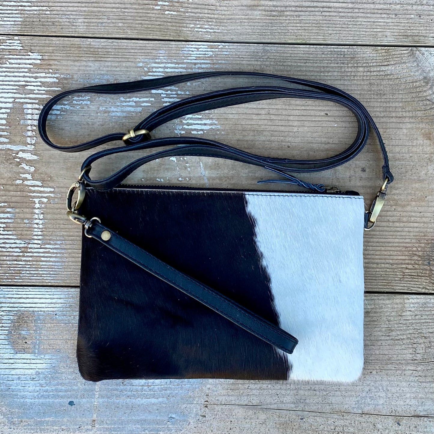 Cowhide Fur & Leather Clutch