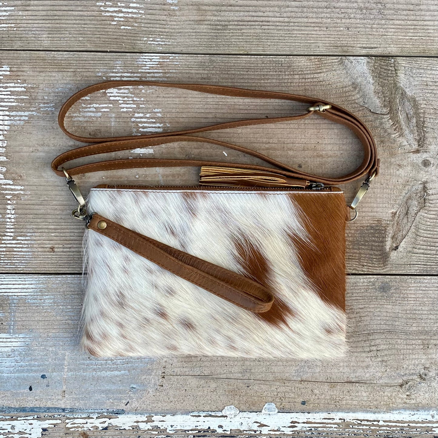 Cowhide Fur & Leather Clutch