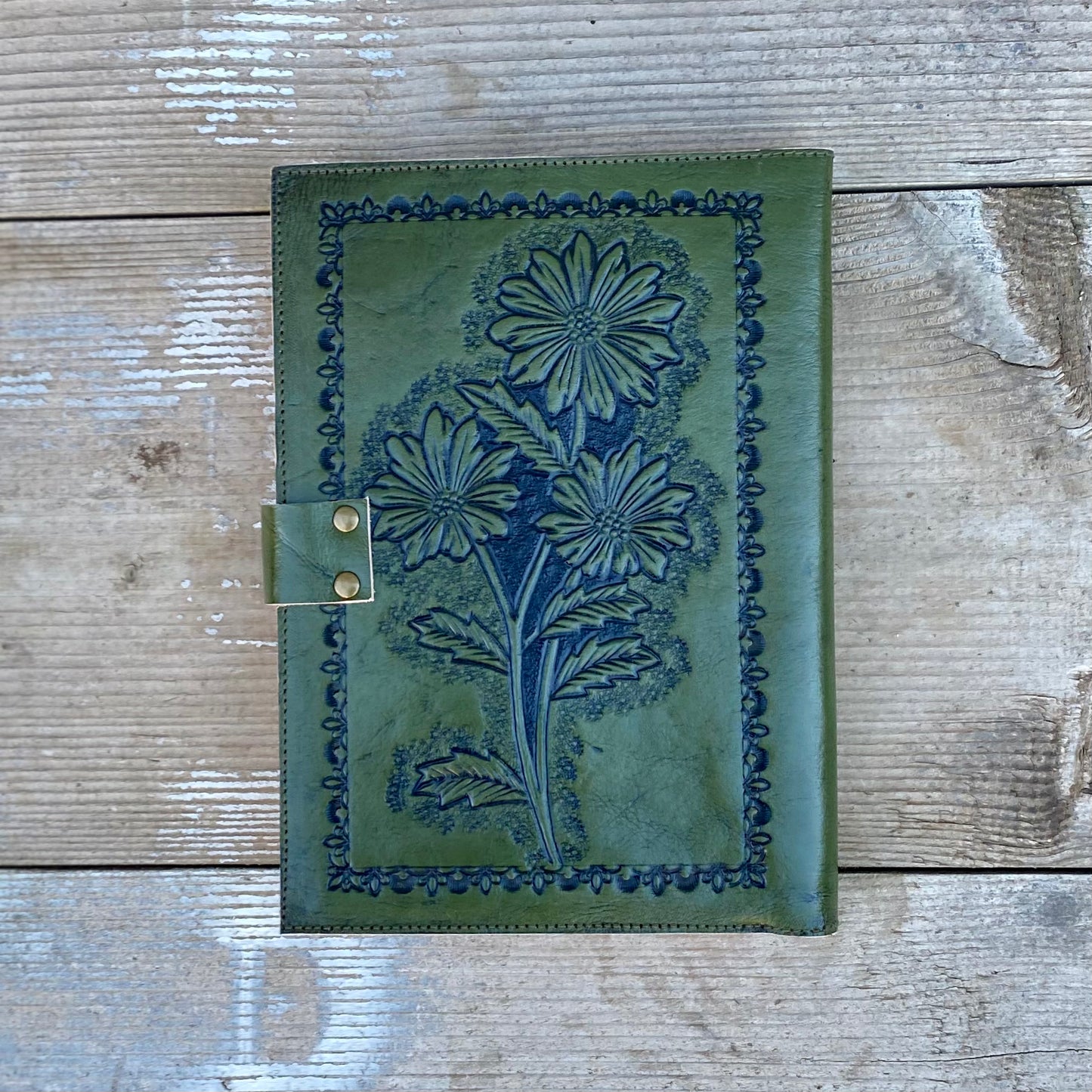 Carved Leather Journal Cover - A5