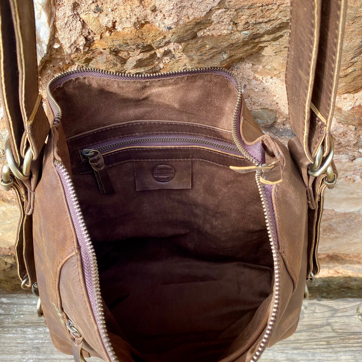 Convertible Leather Bag to Backpack