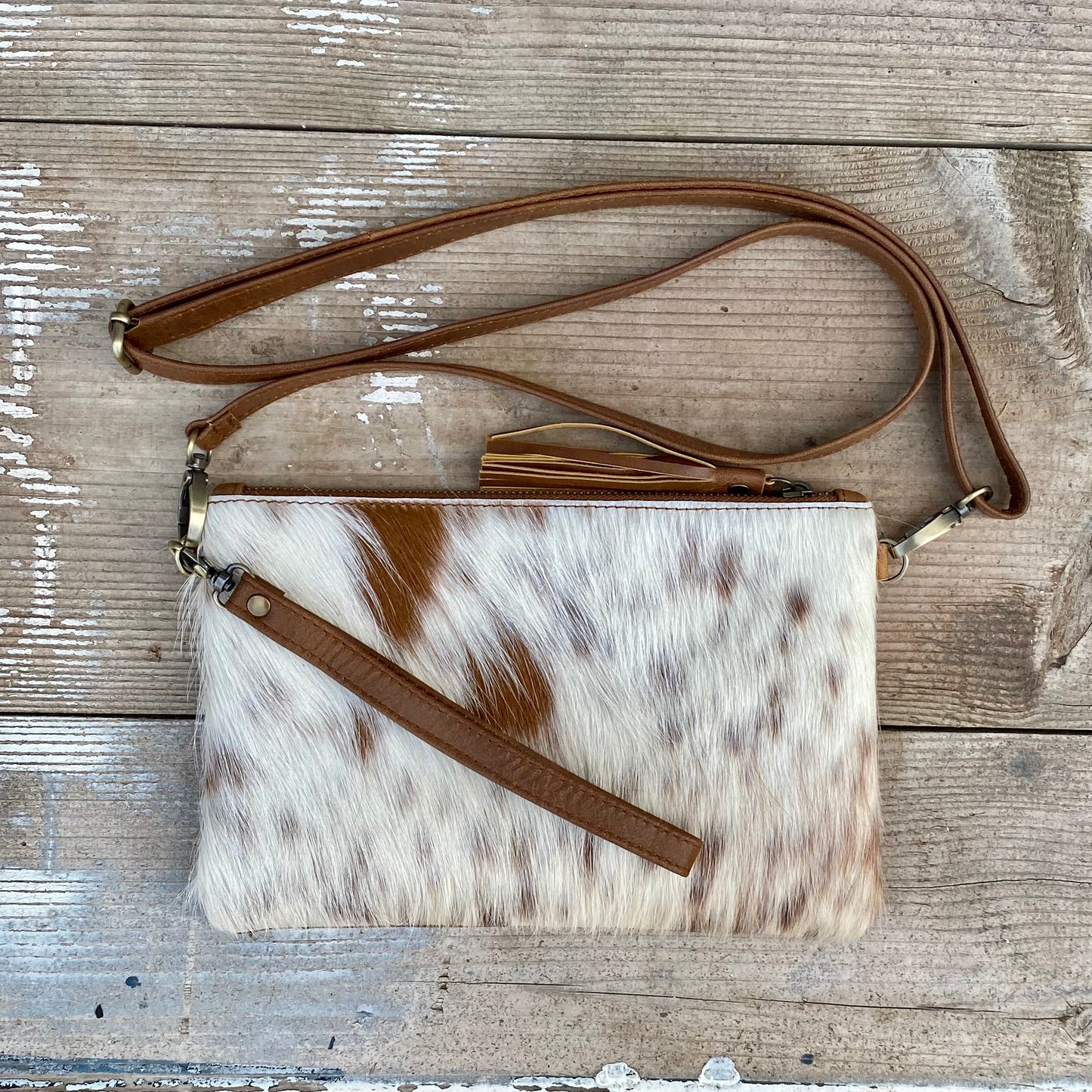 Cowhide Fur & Leather Clutch