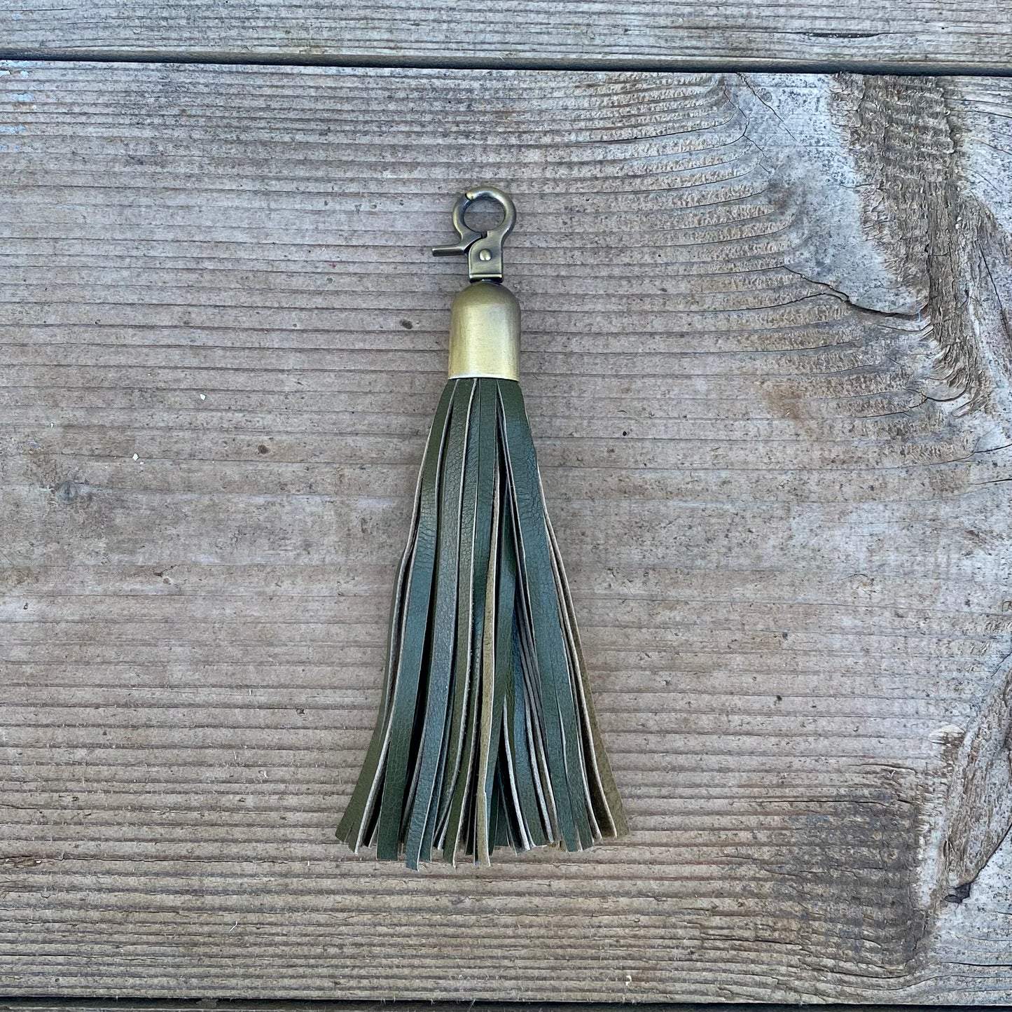 Leather Tassel Clip | Keyring