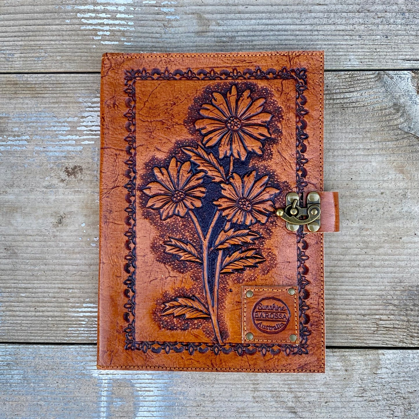 Carved Leather Journal Cover - A5