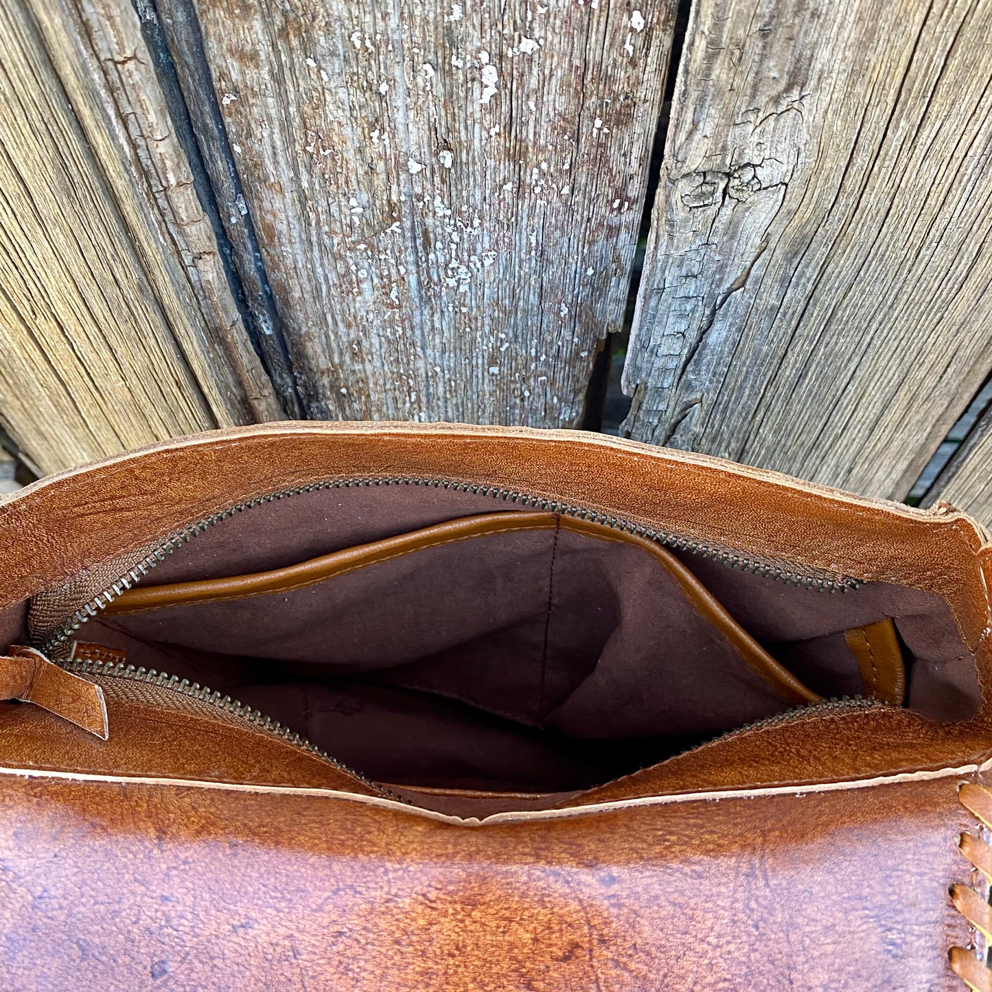 Retro Vibes Carved Leather Handbag