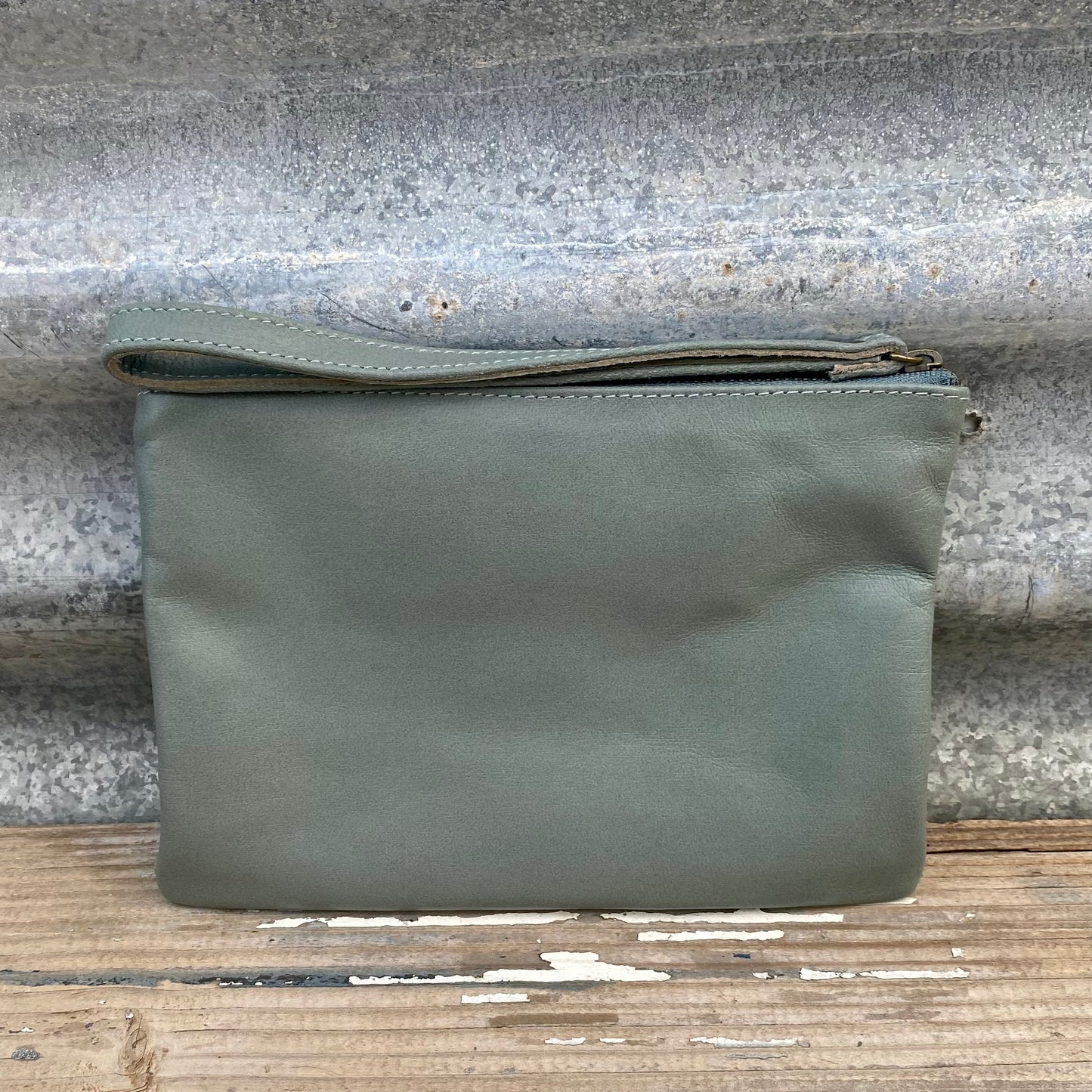 Leather Phone Clutch With Wrist Strap