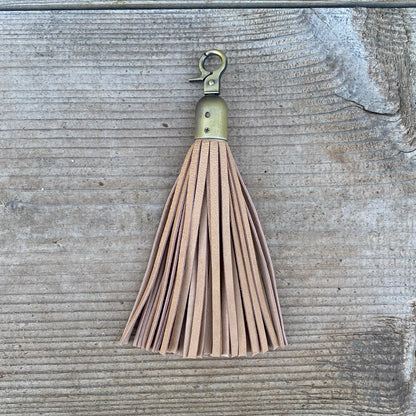 Leather Tassel Clip | Keyring