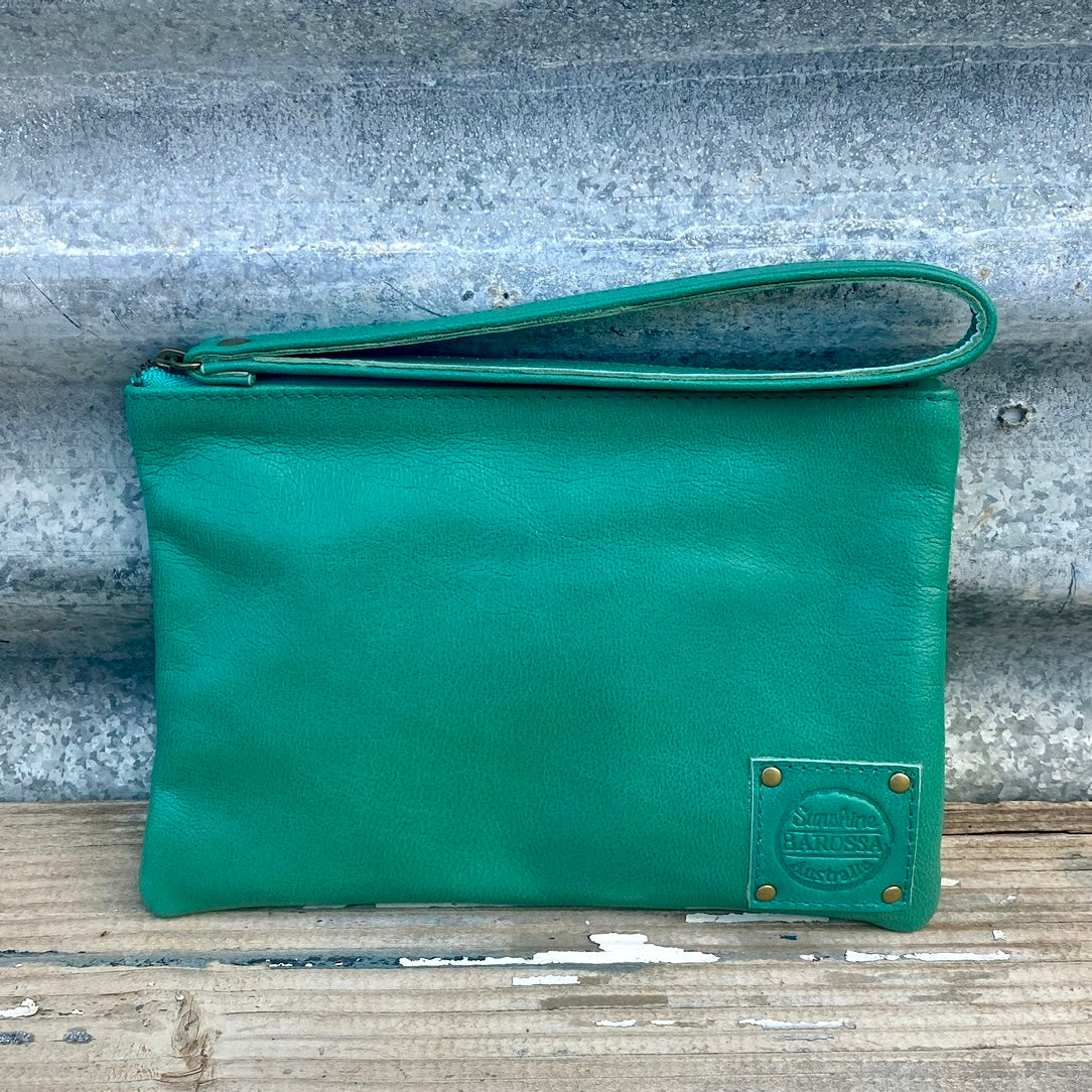 Leather Phone Clutch With Wrist Strap