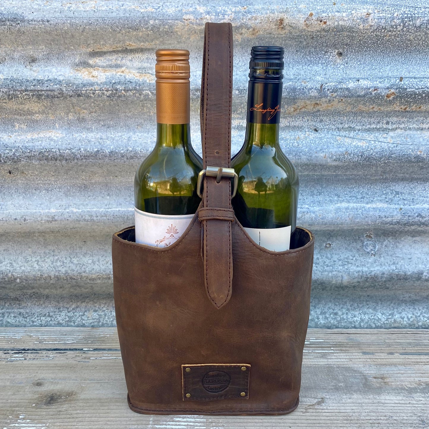 Twin Bottle Leather Wine Carrier