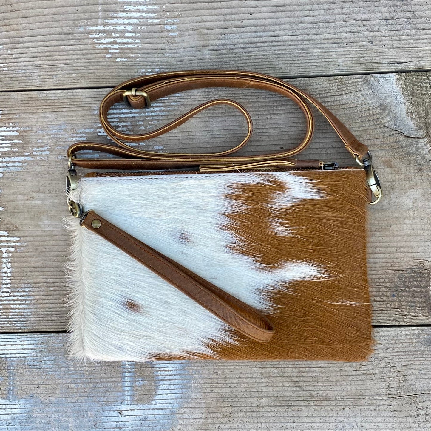 Cowhide Fur & Leather Clutch