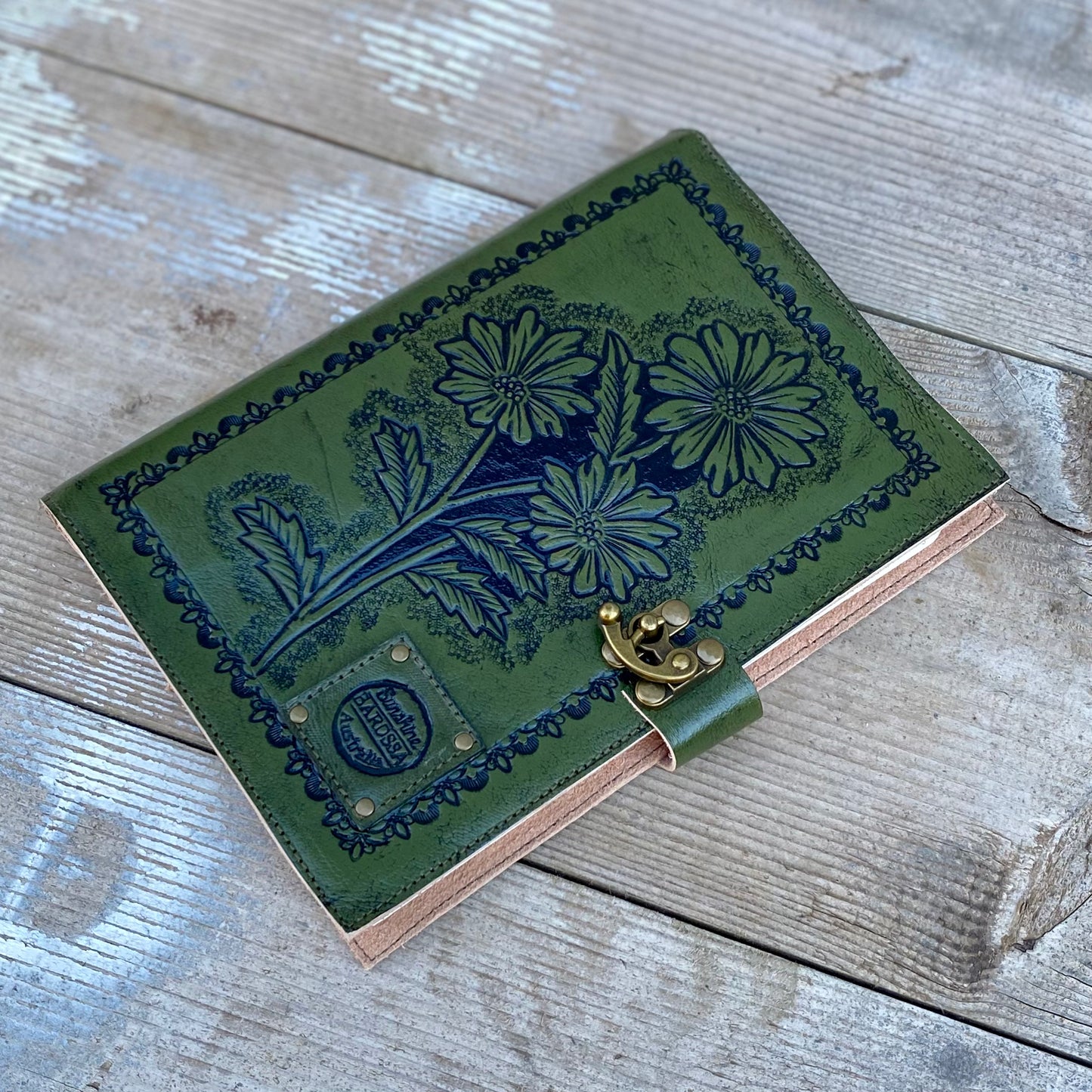 Carved Leather Journal Cover - A5