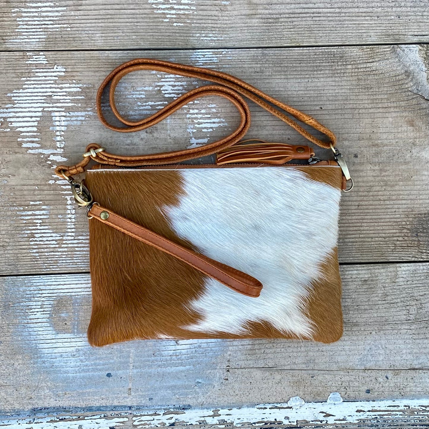 Cowhide Fur & Leather Clutch