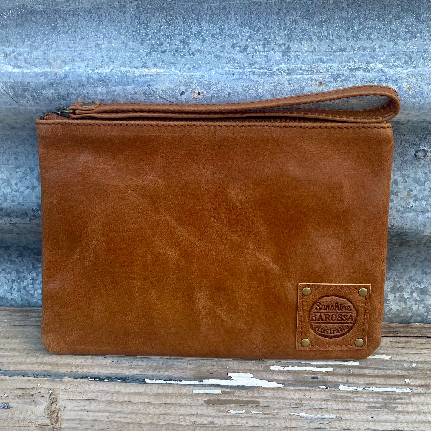 Leather Phone Clutch With Wrist Strap