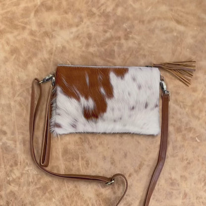 Cowhide Fur & Leather Clutch
