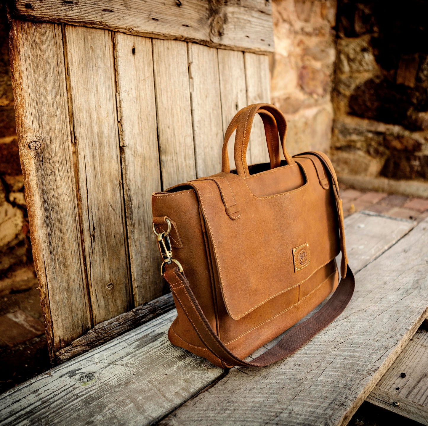 Buffalo Hide Leather Laptop Satchel