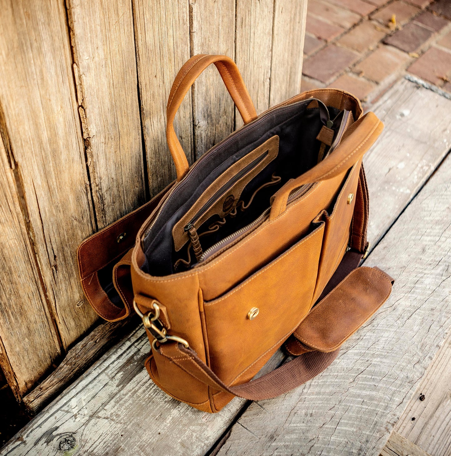 Buffalo Hide Leather Laptop Satchel