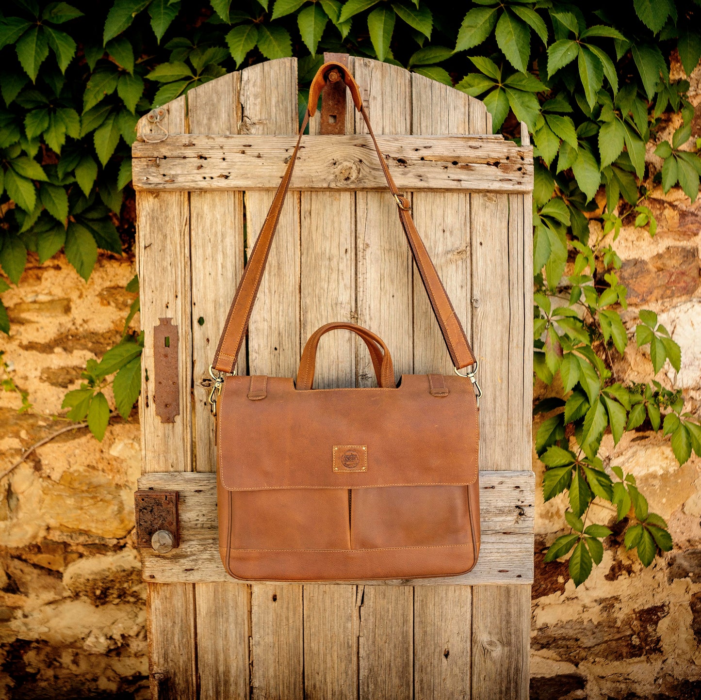 Buffalo Hide Leather Laptop Satchel