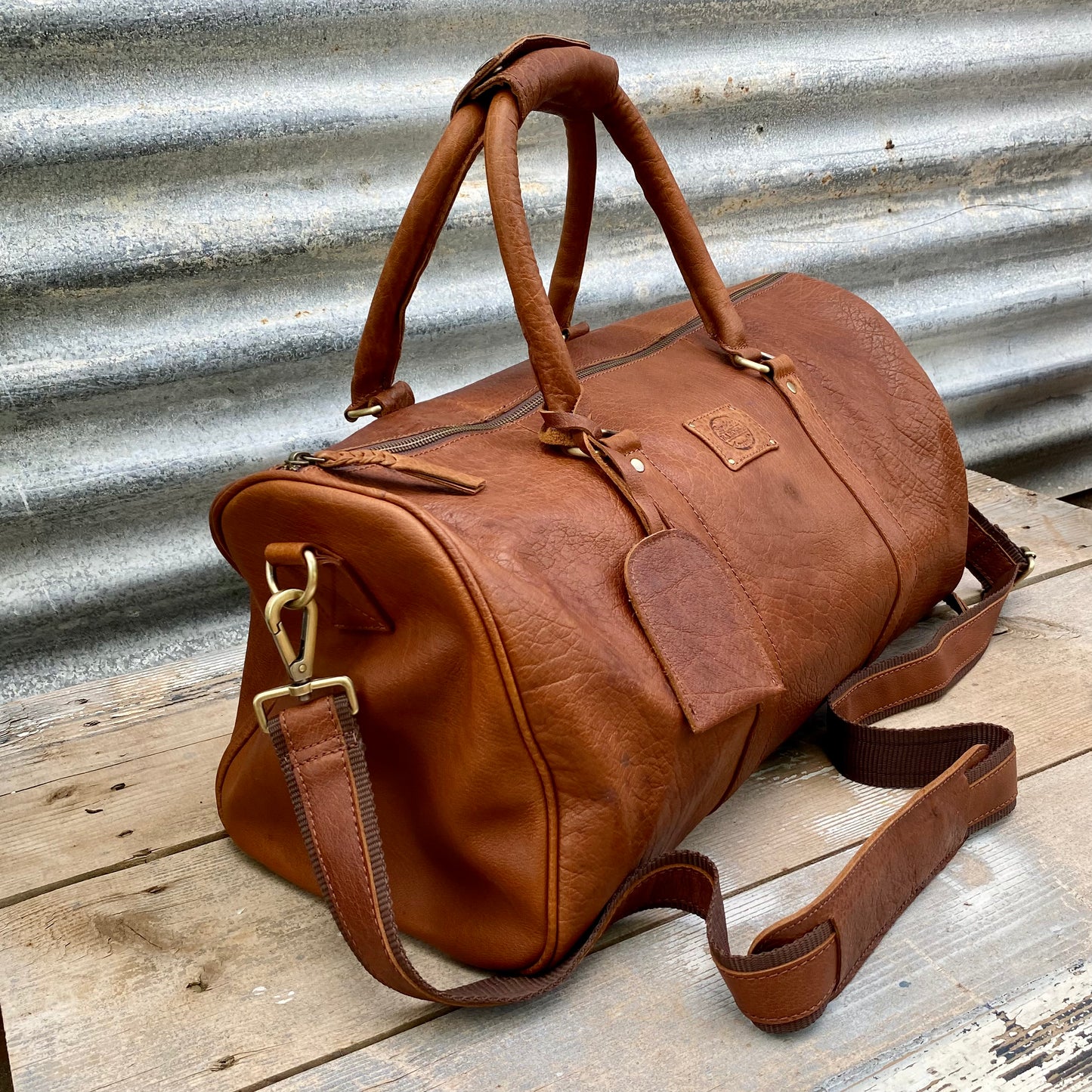 Vintage Leather Duffle/Sports Bag