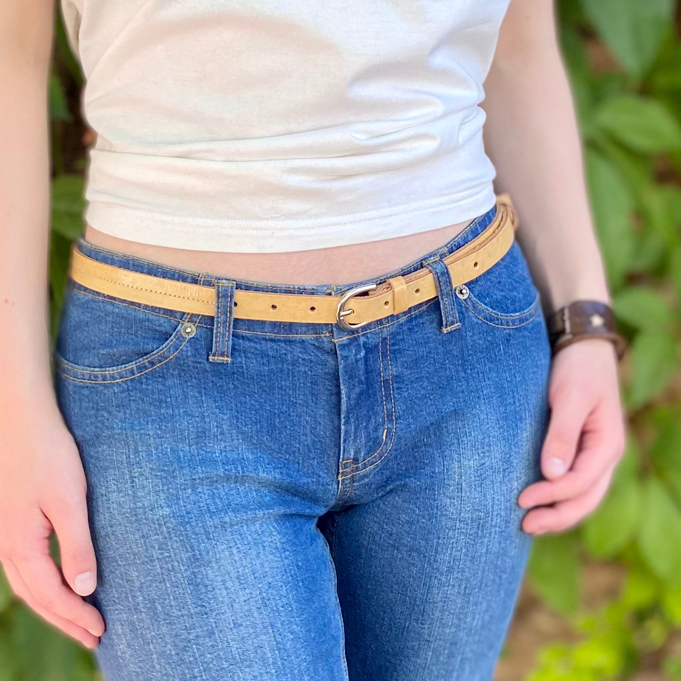 Thin Natural Leather Belt