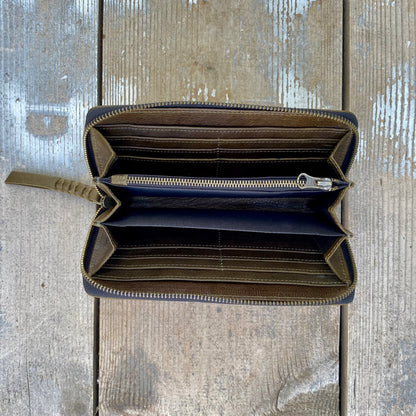 Slender Zippered Leather Purse / Wallet