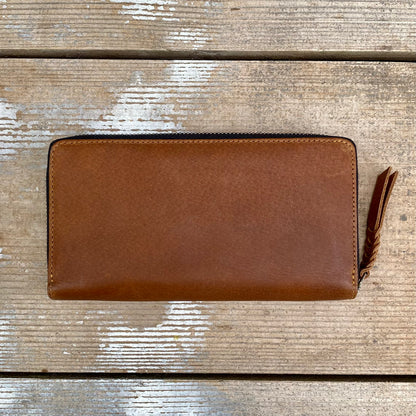 Slender Zippered Leather Purse / Wallet