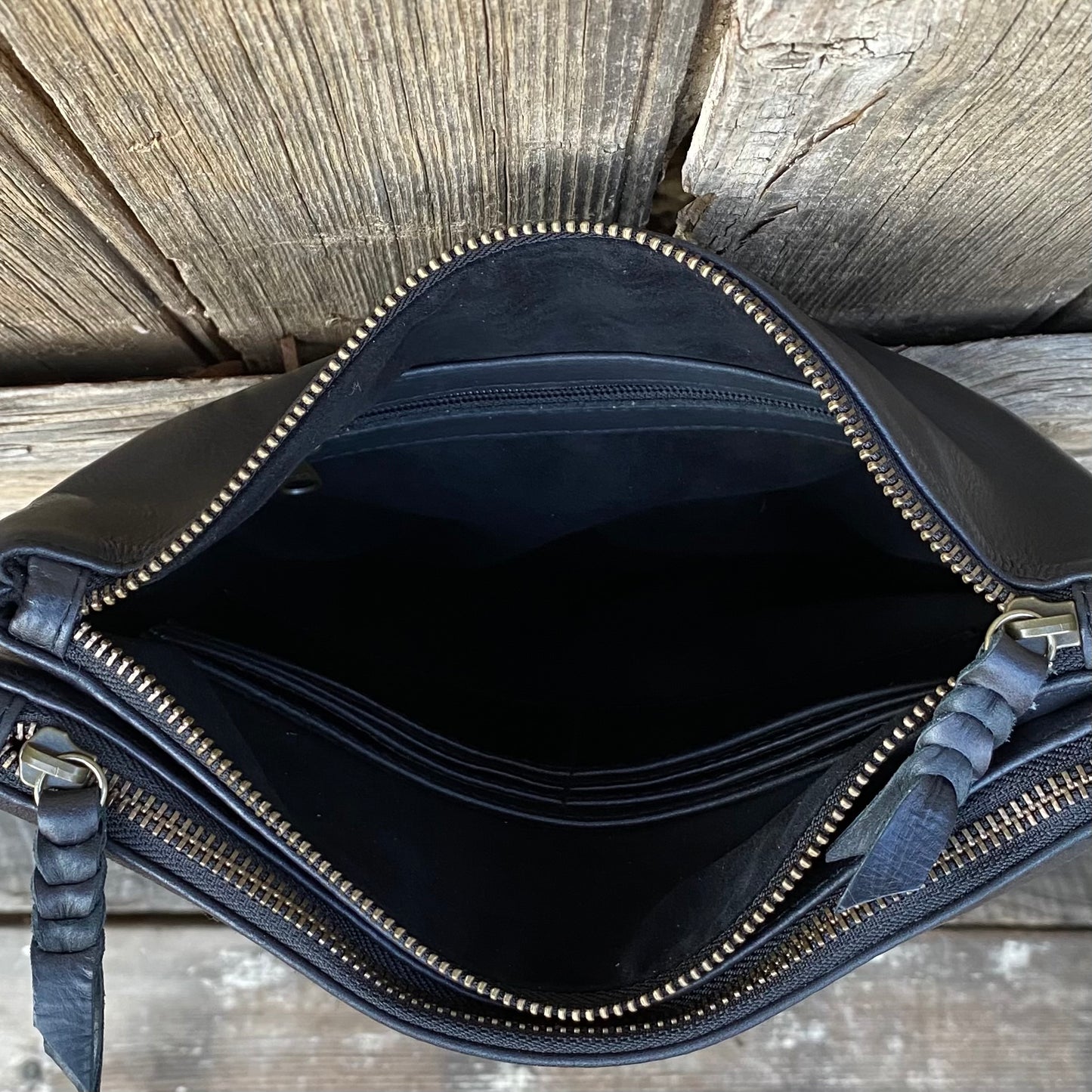 Sally Double Compartment Leather Handbag/Travel Bag