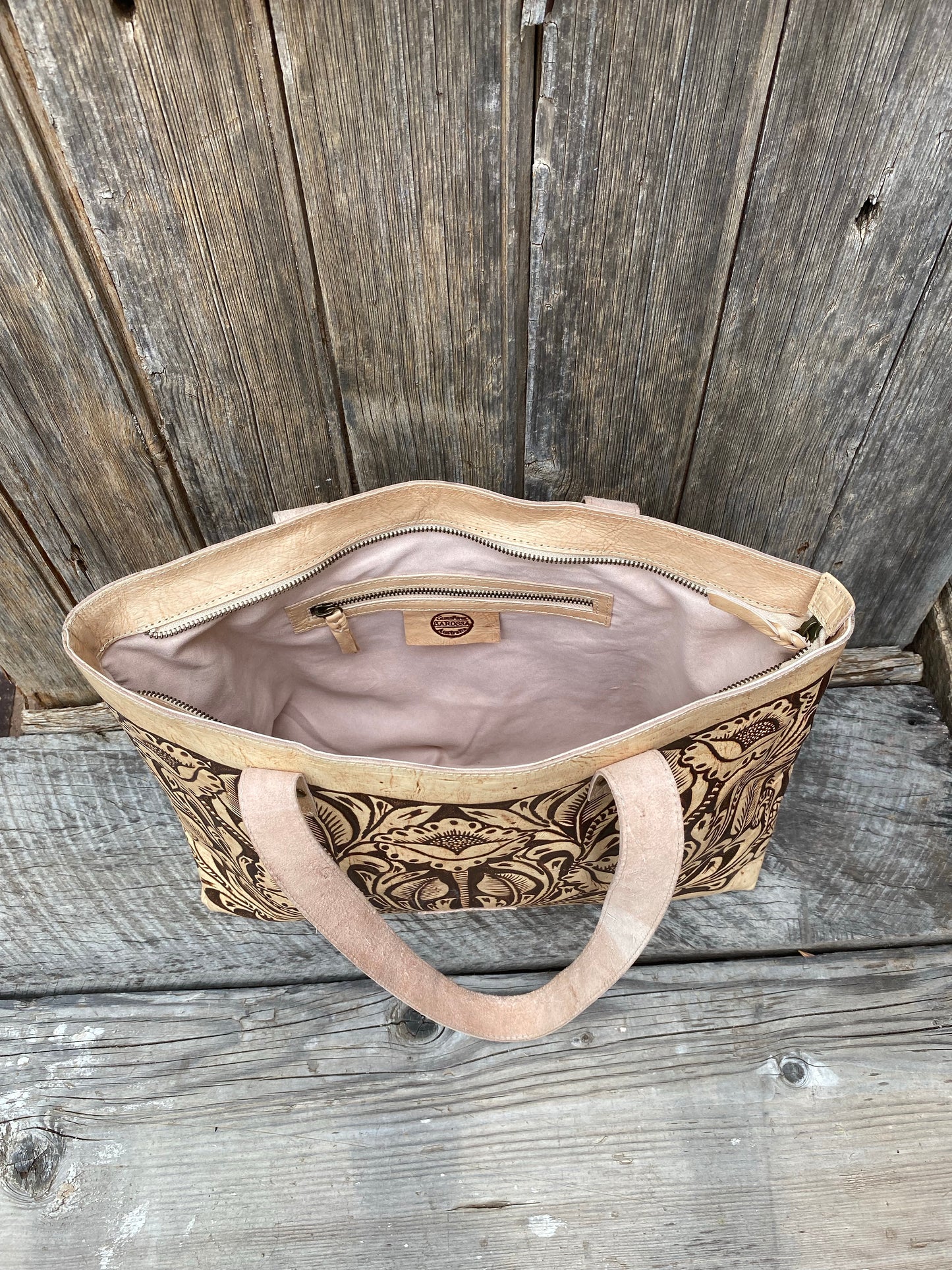 Large Carved Leather tote