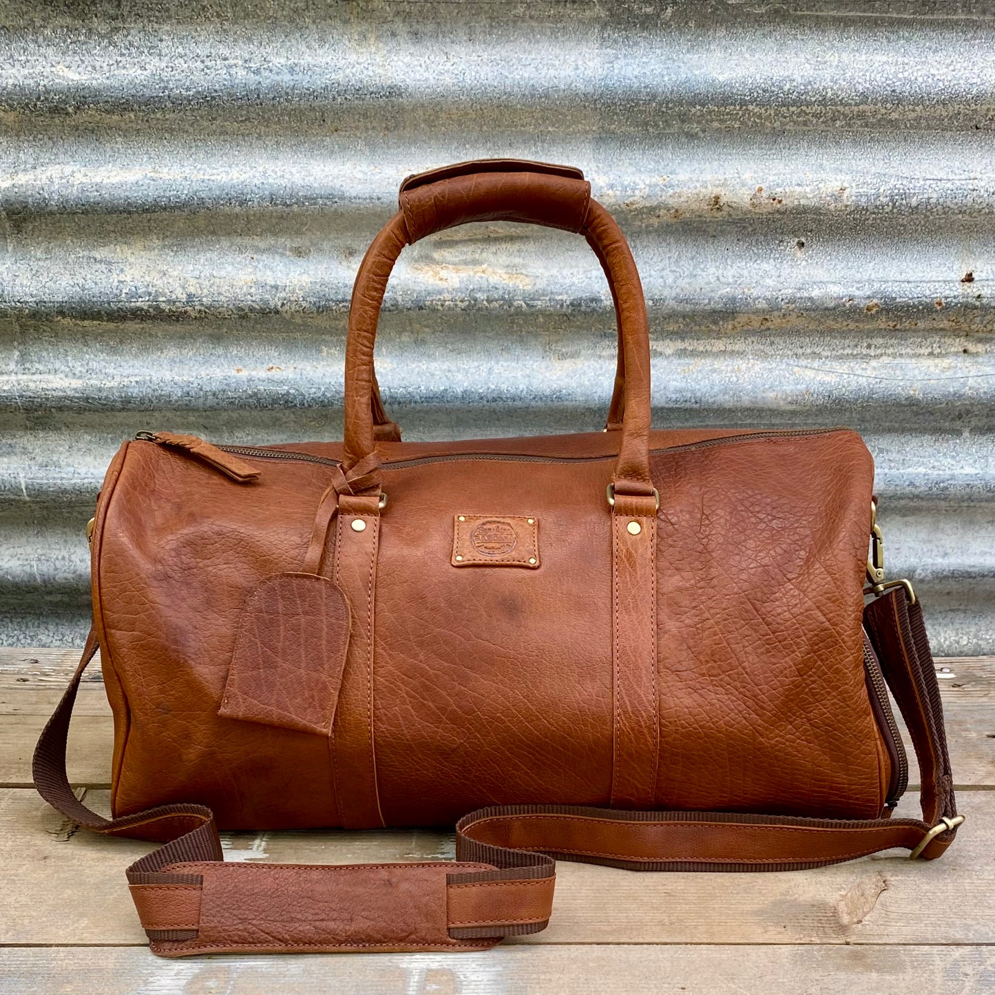 Vintage Leather Duffle/Sports Bag