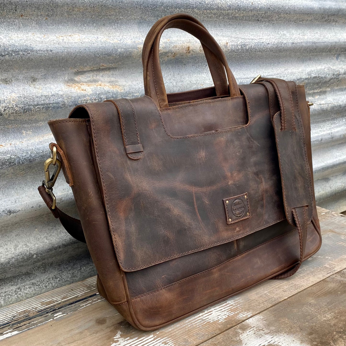 Buffalo Hide Leather Laptop Satchel