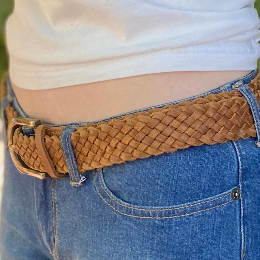 Tan Thick Plait Leather Belt – Sunshine Barossa Australia