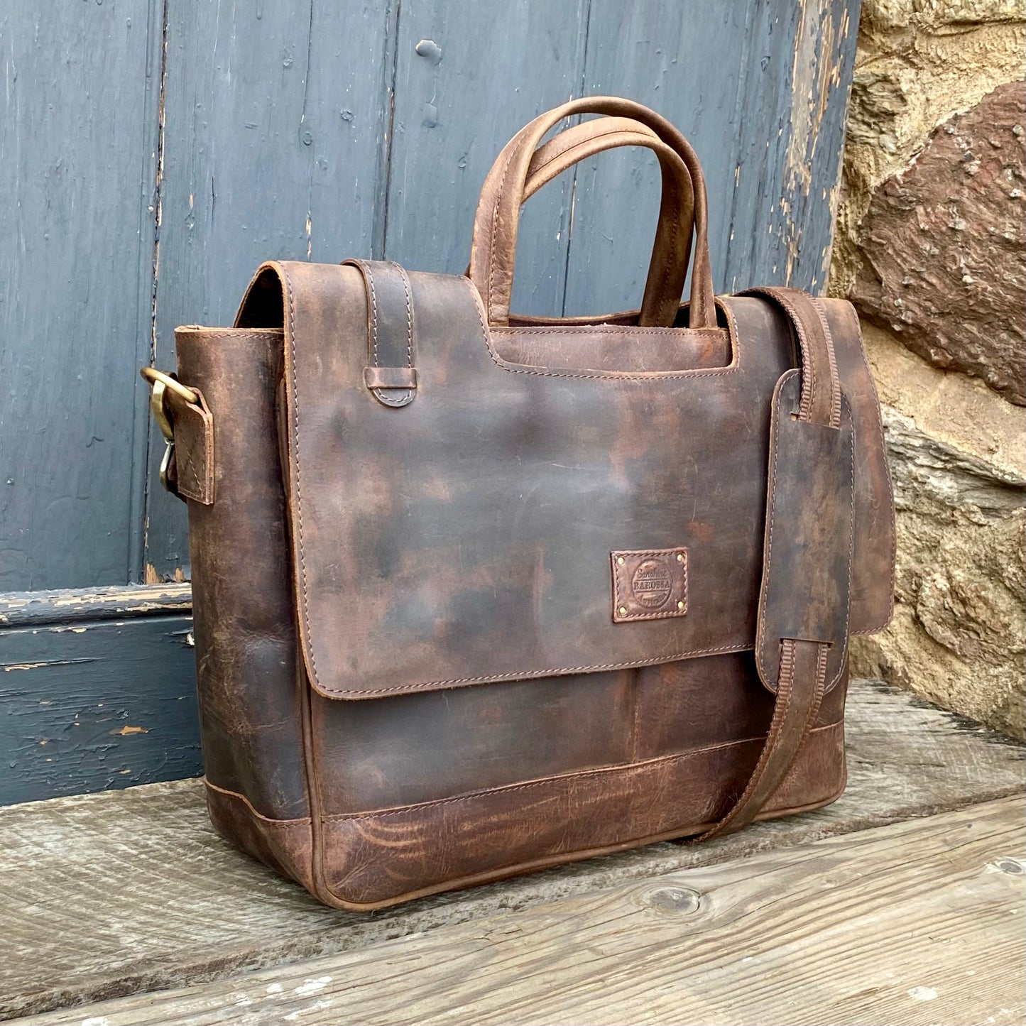 Buffalo Hide Leather Laptop Satchel