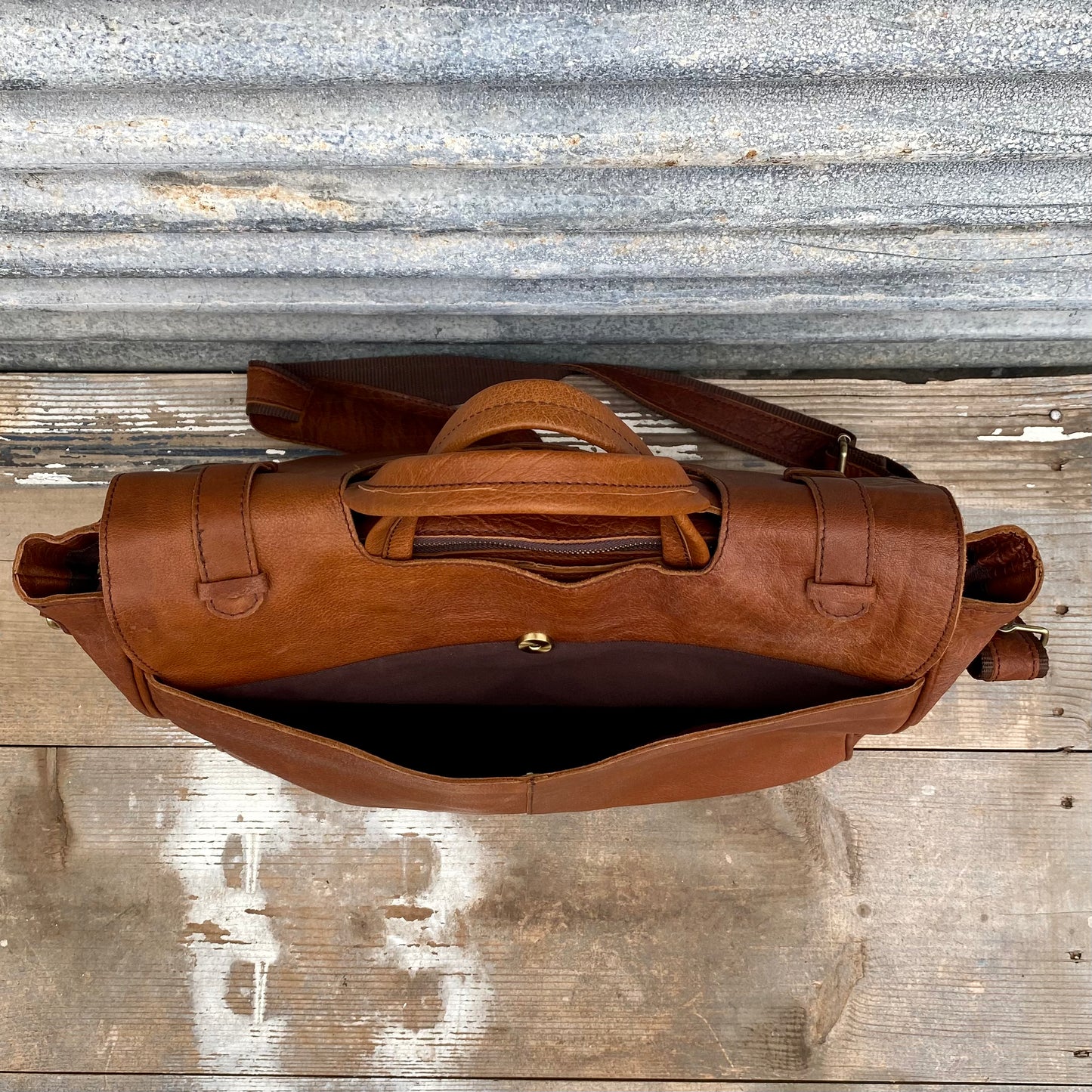 Buffalo Hide Leather Laptop Satchel