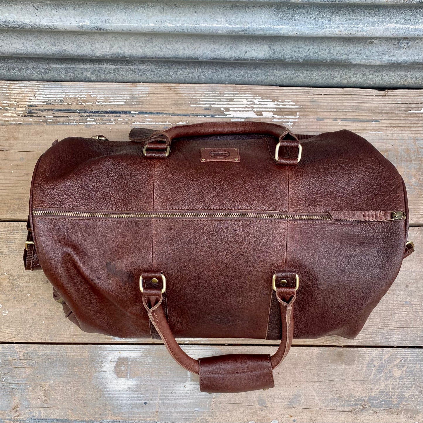 Vintage Leather Duffle/Sports Bag