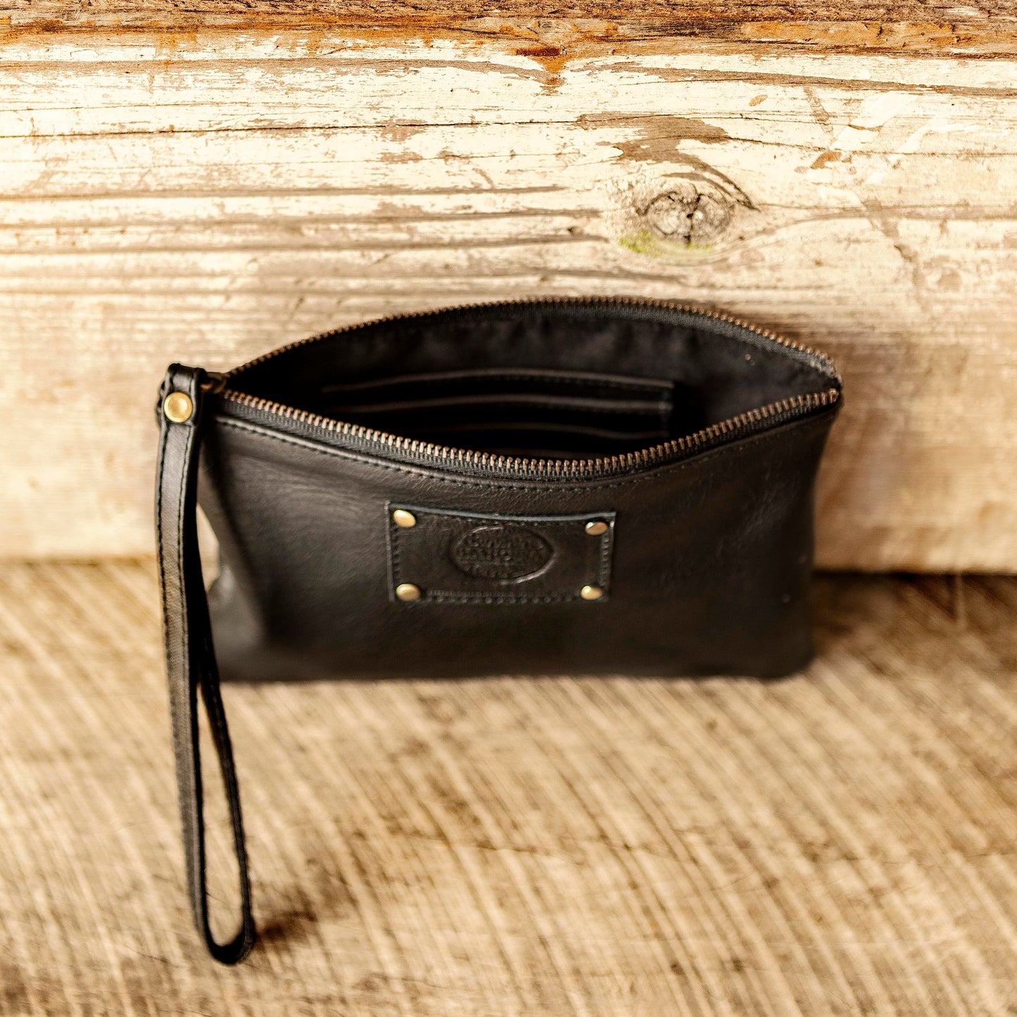 Leather Phone Clutch With Wrist Strap