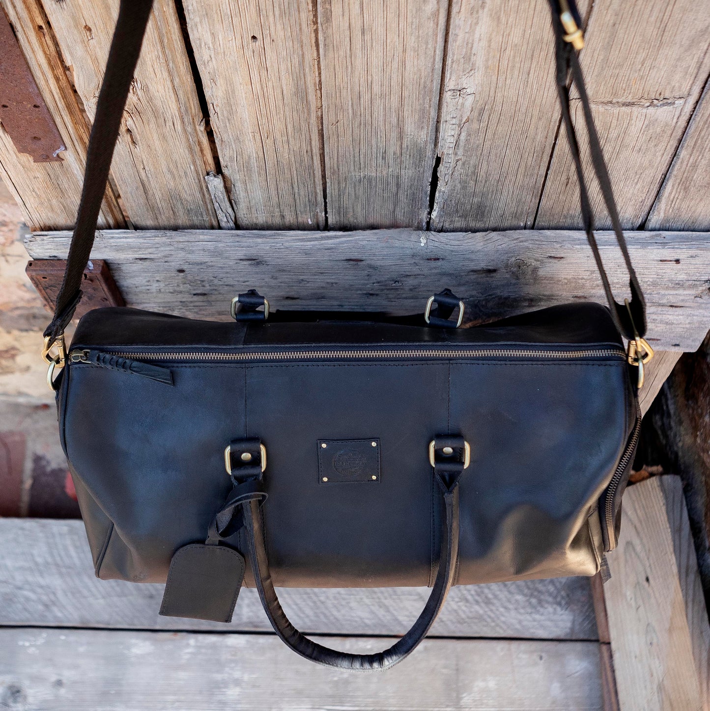 Vintage Leather Duffle/Sports Bag