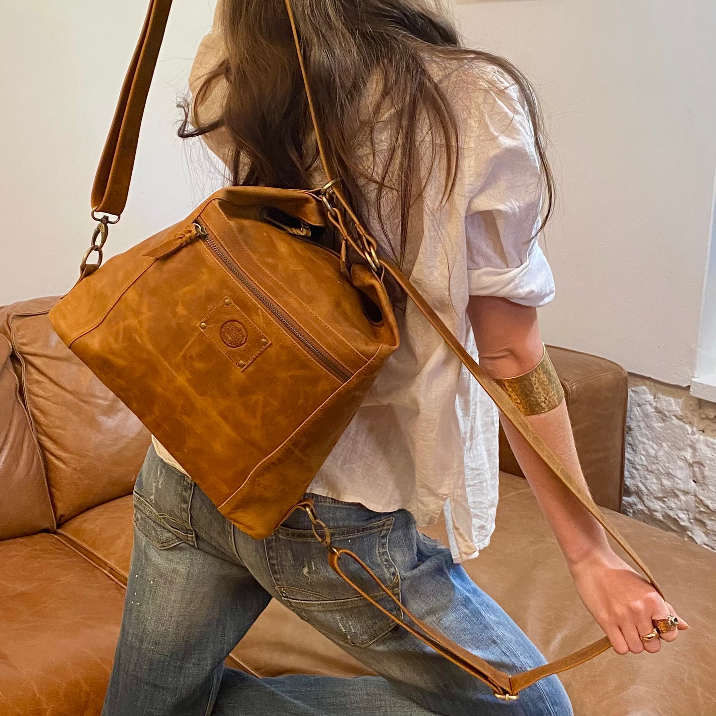 Convertible Leather Bag to Backpack