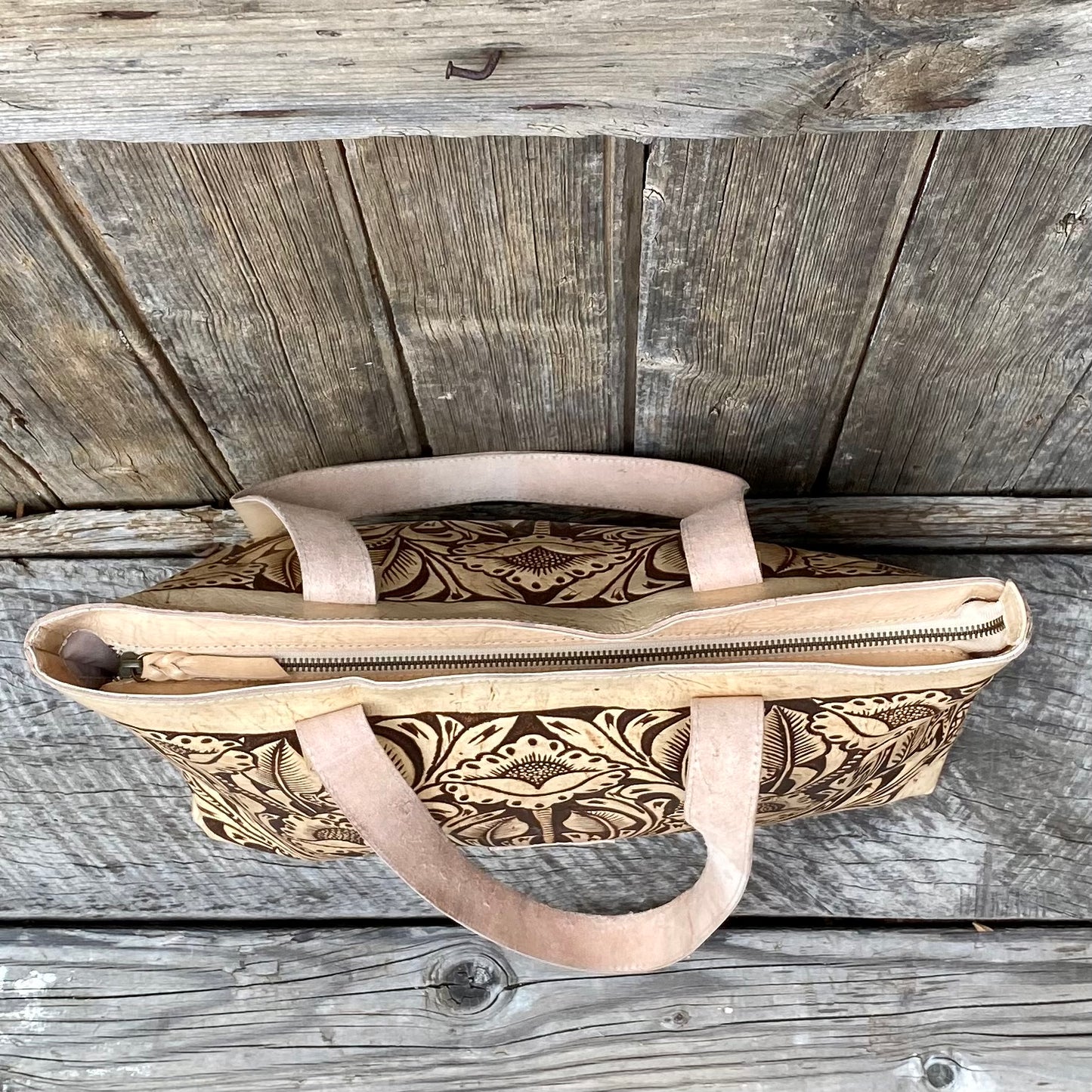 Large Carved Leather tote