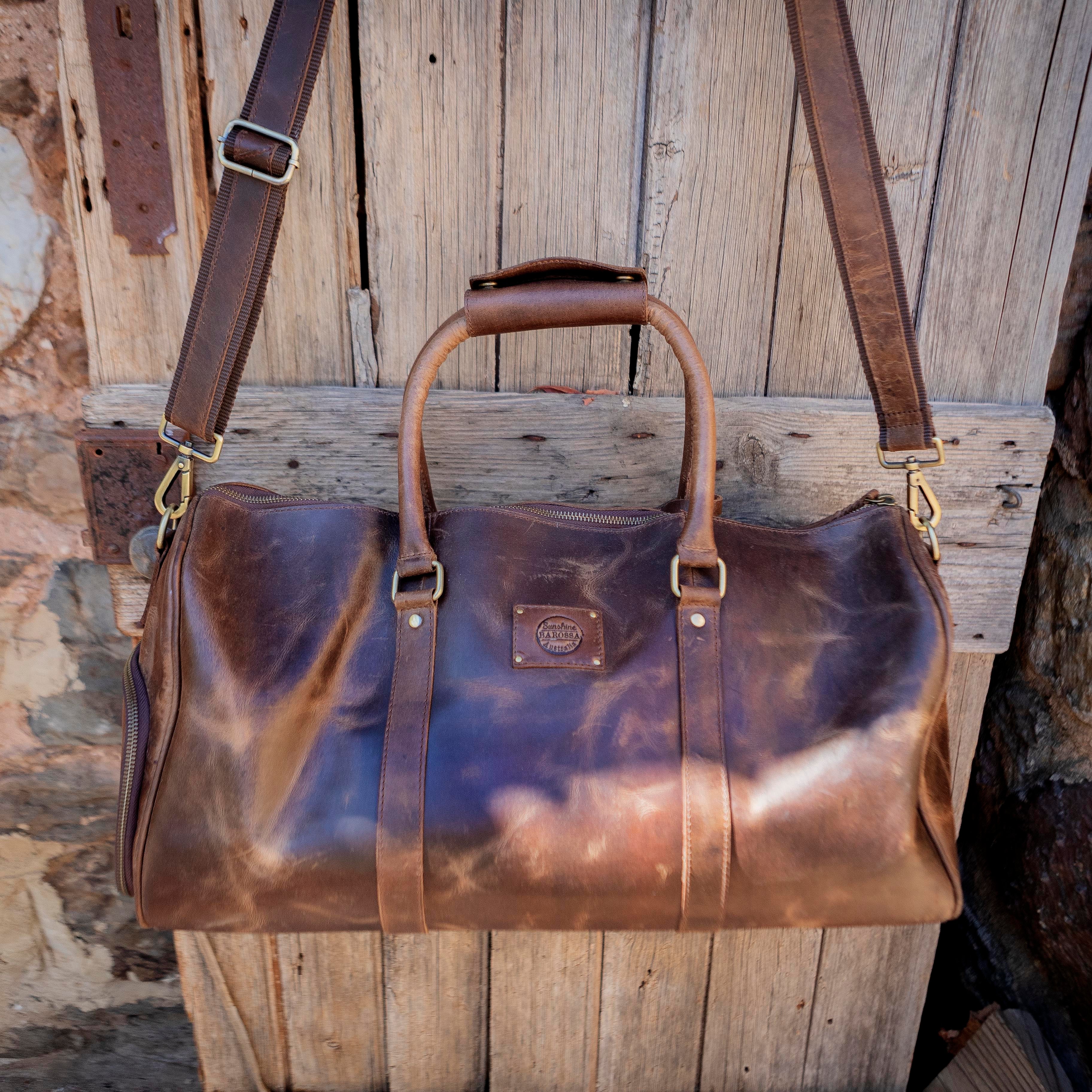 Rustic town leather duffle online