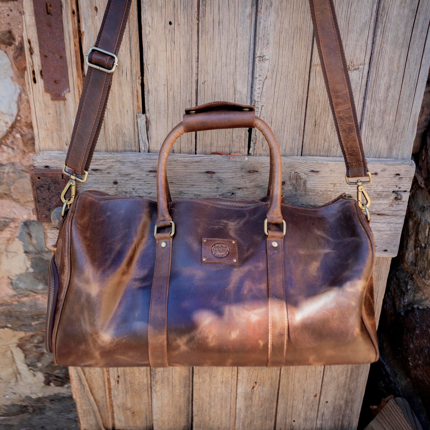 Vintage Leather Duffle/Sports Bag