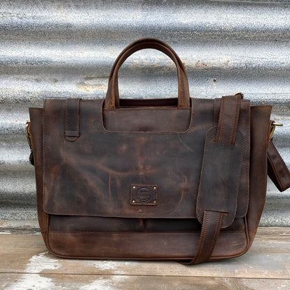 Buffalo Hide Leather Laptop Satchel