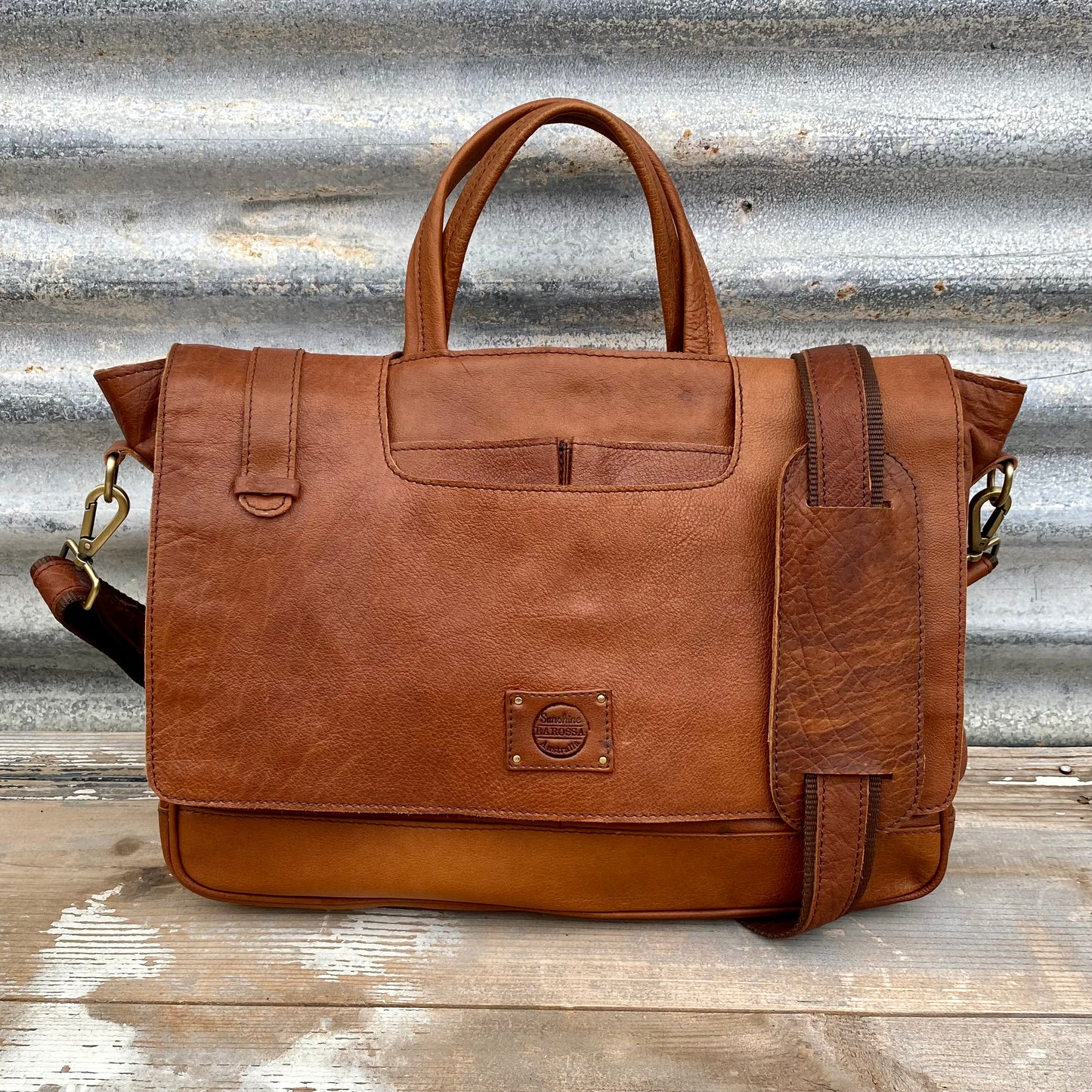 Buffalo Hide Leather Laptop Satchel