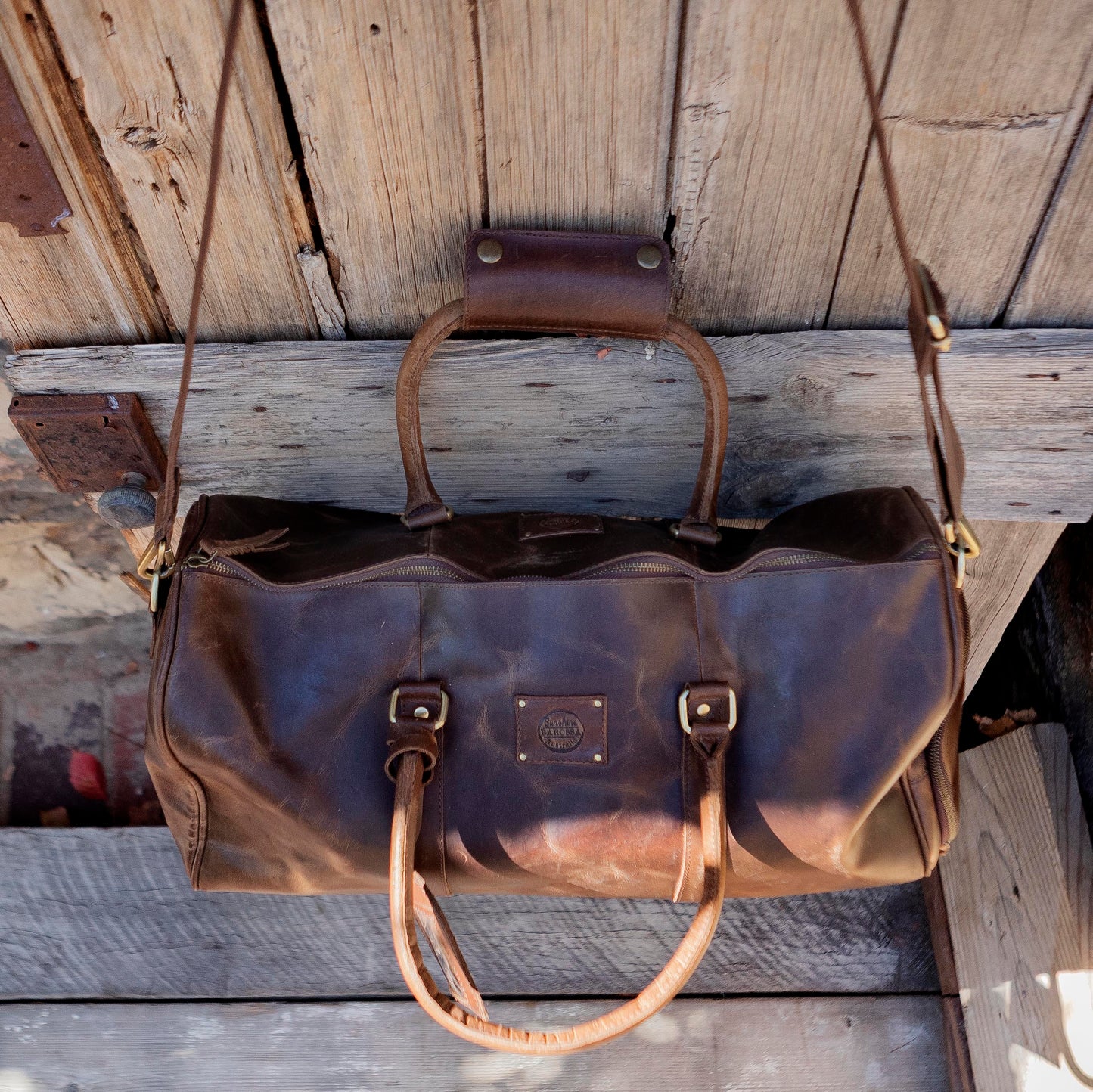 Vintage Leather Duffle/Sports Bag