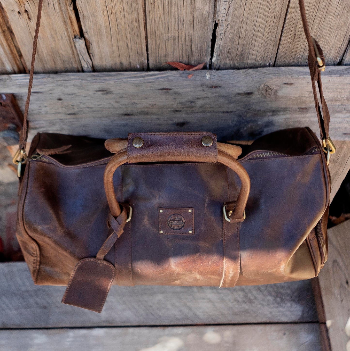 Vintage Leather Duffle/Sports Bag